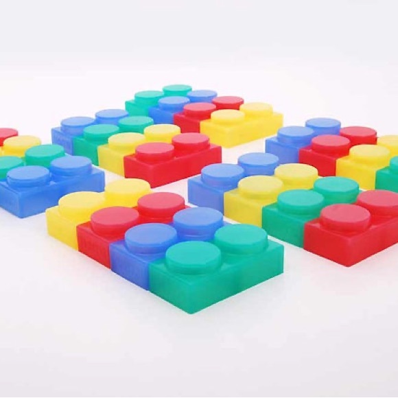 New TickiT SiliShapes Soft Bricks - Set of 24 Transparent Multi Colored - Picture 2 of 10